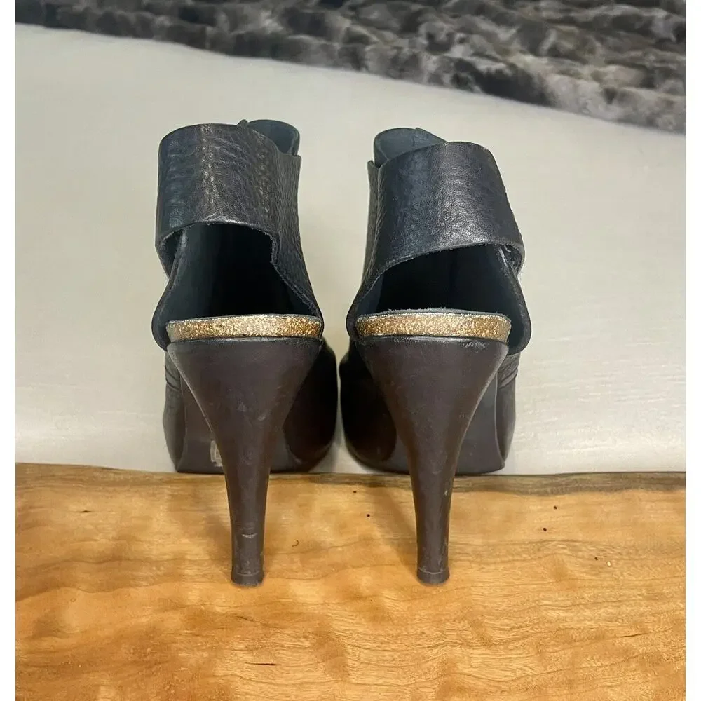 Pedro Garcia Peeptoe‎ Slingback Heel.  Bikercore Bootie Size 6/36